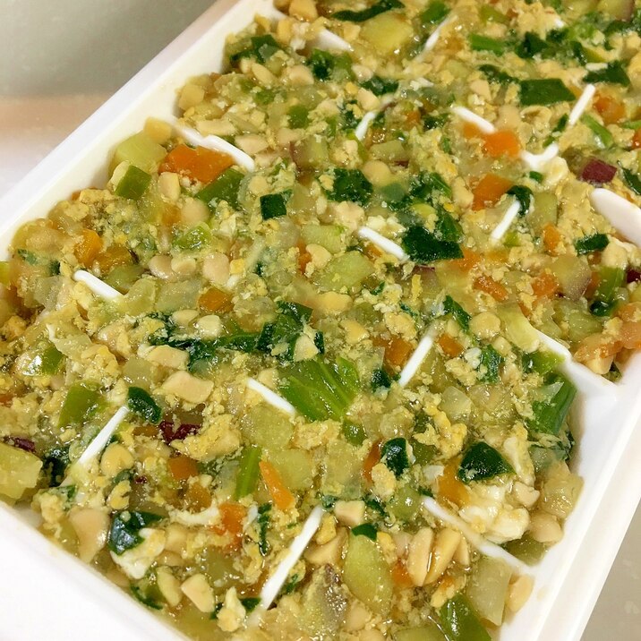 離乳食!納豆にら玉風